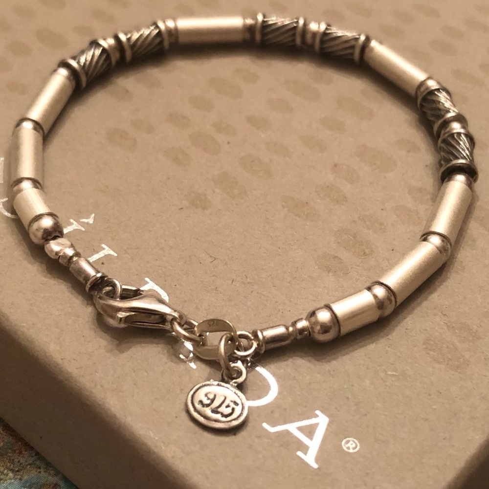 Vintage Silpada Polished and Matte Sterling Silver Bracelet B0477 - Picture 7 of 16